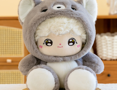 Búp Bê Cosplay Hồng, Xám 45cm