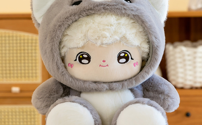 Búp Bê Cosplay Hồng, Xám 45cm